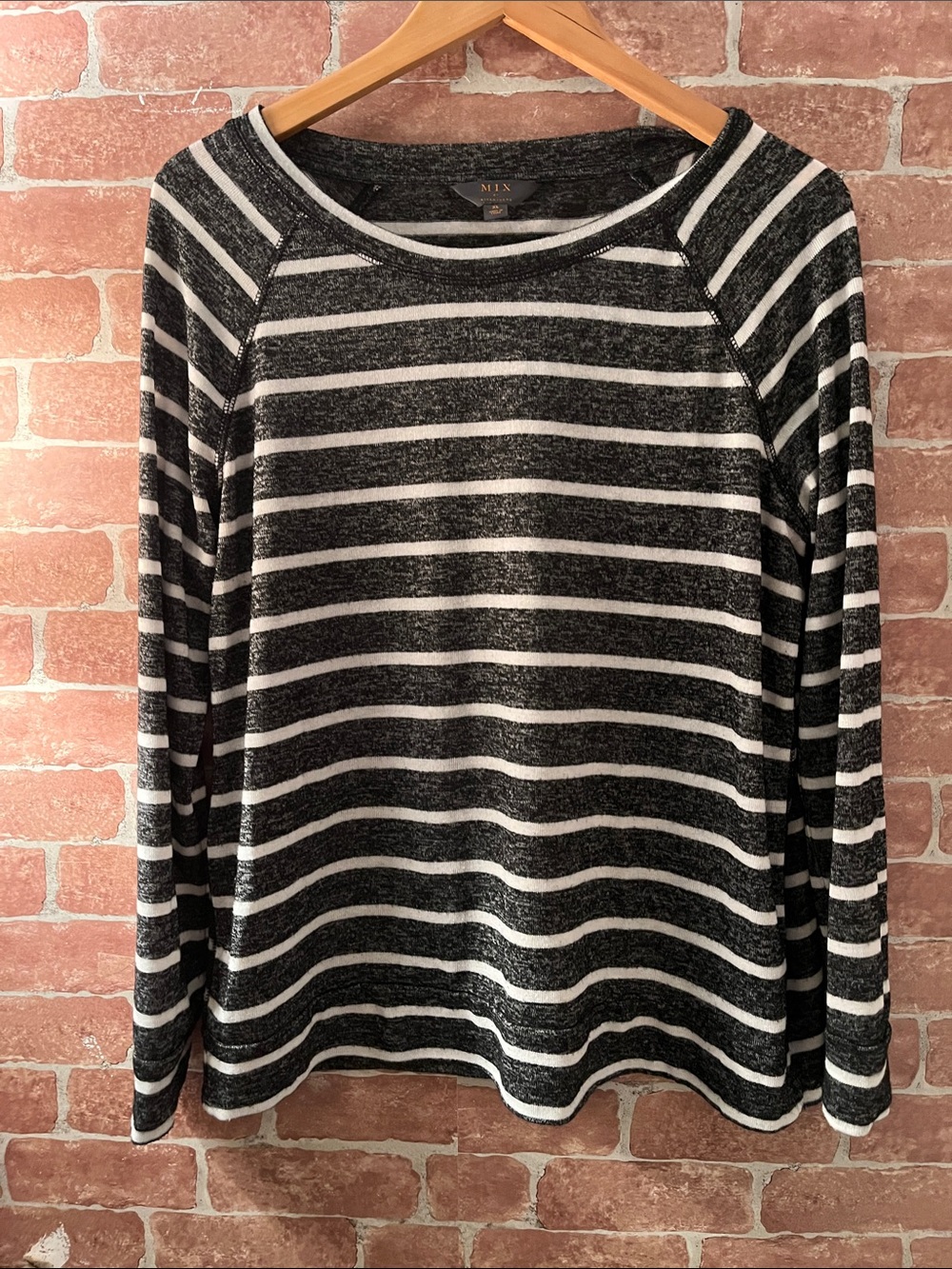 Stitch Fix MIX by Hawthorn Black & White Striped Long Sleeve Top